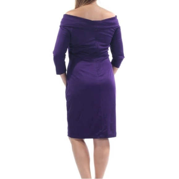NWT Lauren Ralph Lauren Off The Shoulder Cocktail Dress Size 4 - Picture 3 of 9
